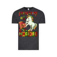 Vintage Black christmas magical unicorn Vintage Tee - FaDigitalArtStudio