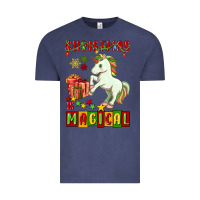 Vintage Denim christmas magical unicorn Vintage Tee - FaDigitalArtStudio