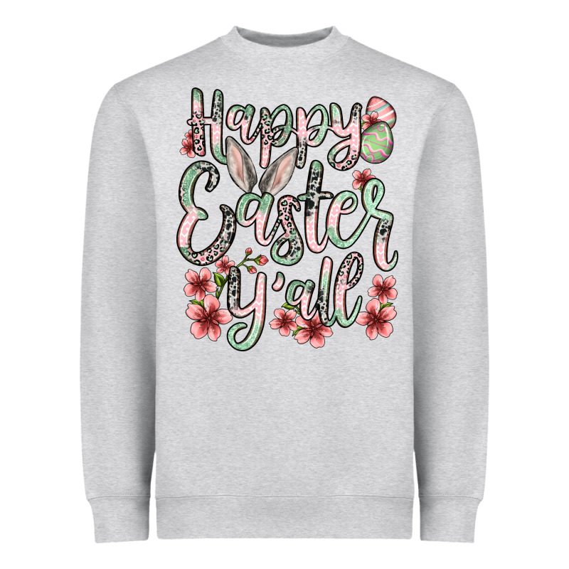 Easter Day Happy Easter Y'all Heavyweight Sweatshirt by OliviaCreatesArt | Teevron