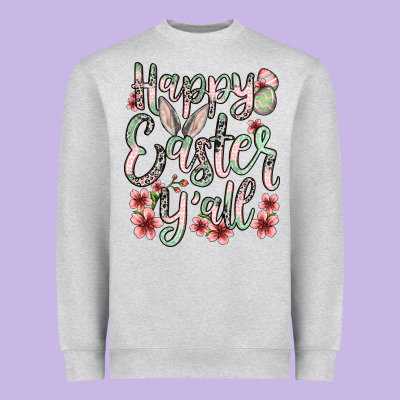 Easter Day Happy Easter Y'all Heavyweight Sweatshirt Designed By Oliviacreatesart