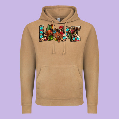 Love Rodeo Vintage Hoodie Designed By Jahusdesignshop