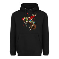Black christmas cowboy santa Heavyweight Hoodie - MaliasSmallBusiness