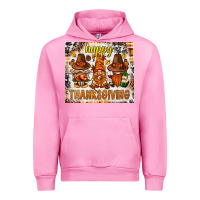 Fuchsia Pink Happy Thanksgiving gnomes Urban Hoodie - NancyCooperArtShop