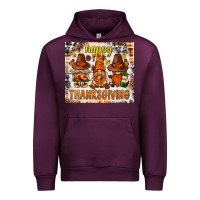 Mauve Wine Happy Thanksgiving gnomes Urban Hoodie - NancyCooperArtShop