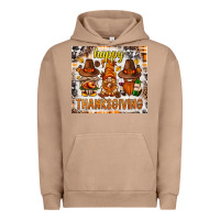 Pigment Burro Happy Thanksgiving gnomes Urban Hoodie - NancyCooperArtShop