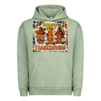 Pigment Oil Green Happy Thanksgiving gnomes Urban Hoodie - NancyCooperArtShop