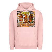 Pigment Salmon Happy Thanksgiving gnomes Urban Hoodie - NancyCooperArtShop