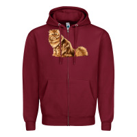 Burgundy Persian Cat Zipper Hoodie - LillyAllenDesigns