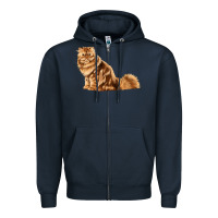 Navy Persian Cat Zipper Hoodie - LillyAllenDesigns