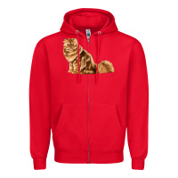Red Persian Cat Zipper Hoodie - LillyAllenDesigns