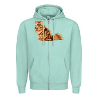Seafoam Persian Cat Zipper Hoodie - LillyAllenDesigns