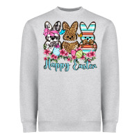Heather Grey Happy Easter western peeps Heavyweight Sweatshirt - OliviaCreatesArt