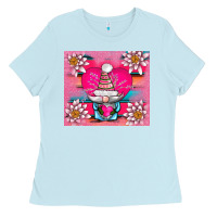 Baby Blue v.d gnome and lotus tumbler Ladies Tee - AdoDesignShop