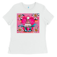 White v.d gnome and lotus tumbler Ladies Tee - AdoDesignShop