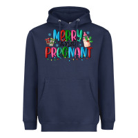 Navy merry and pregnant Heavyweight Hoodie - MaliasSmallBusiness