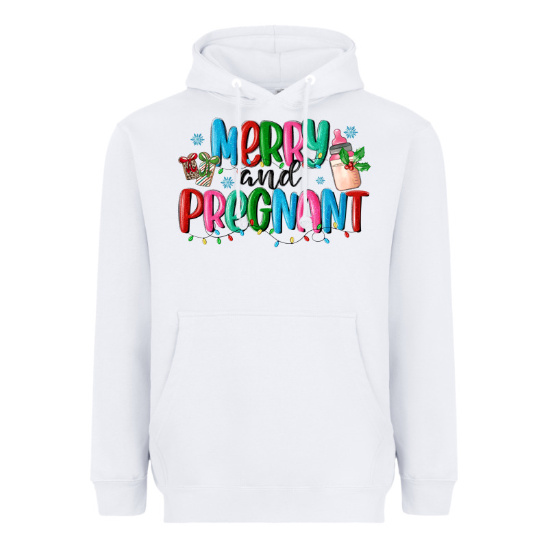 Merry And Pregnant Heavyweight Hoodie by MaliasSmallBusiness | Teevron