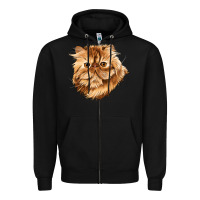 Black Persian Cat Face Zipper Hoodie - LillyAllenDesigns