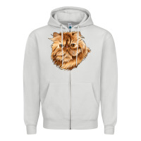 Dove Grey Persian Cat Face Zipper Hoodie - LillyAllenDesigns