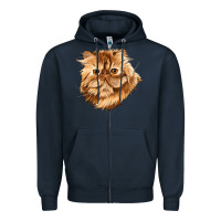 Navy Persian Cat Face Zipper Hoodie - LillyAllenDesigns