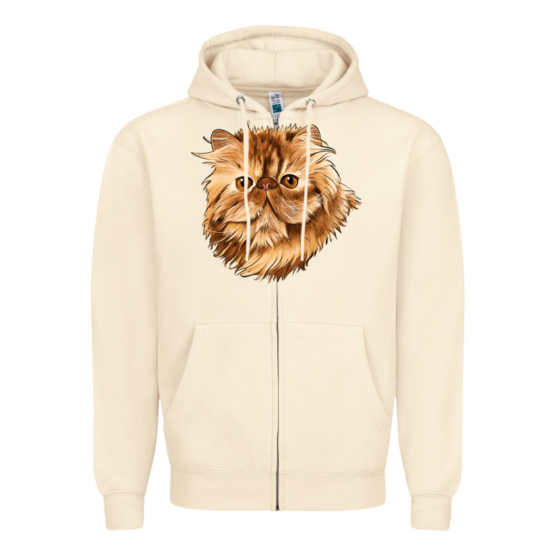 Persian Cat Face Zipper Hoodie by LillyAllenDesigns | Teevron
