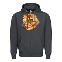 Smoke Persian Cat Face Zipper Hoodie - LillyAllenDesigns