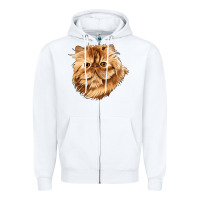 White Persian Cat Face Zipper Hoodie - LillyAllenDesigns