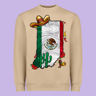 Mexican Indiana Heavyweight Sweatshirt Designed By Cowhidedigitalart