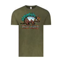 Vintage Olive armadillo by morning Vintage Tee - RacoonDesign