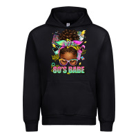 Black 80's babe afro messy bun Urban Hoodie - texasbilliewilder