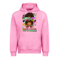 Fuchsia Pink 80's babe afro messy bun Urban Hoodie - texasbilliewilder