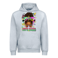Heather Grey 80's babe afro messy bun Urban Hoodie - texasbilliewilder