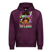 Mauve Wine 80's babe afro messy bun Urban Hoodie - texasbilliewilder