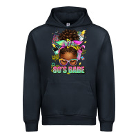 Navy 80's babe afro messy bun Urban Hoodie - texasbilliewilder