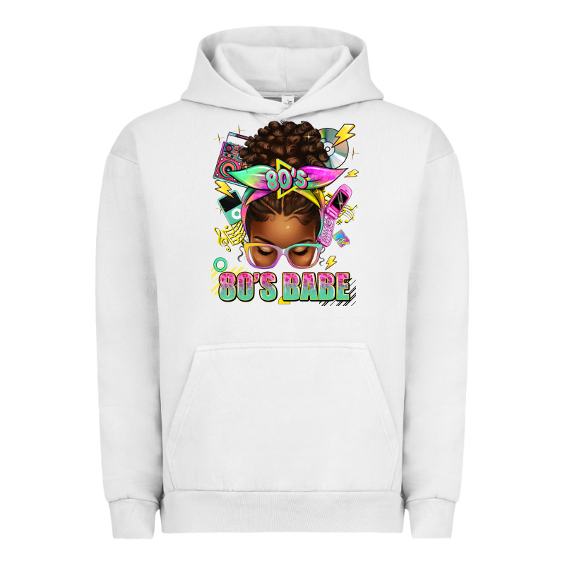80's Babe Afro Messy Bun Urban Hoodie by texasbilliewilder | Teevron