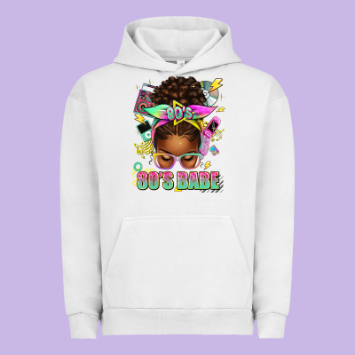 80's Babe Afro Messy Bun Urban Hoodie Designed By Texasbilliewilder