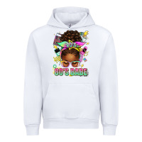 White 80's babe afro messy bun Urban Hoodie - texasbilliewilder