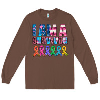 Chestnut i am a survivor with all cancer ribbons Long Sleeve Tee - AdoDesignShop