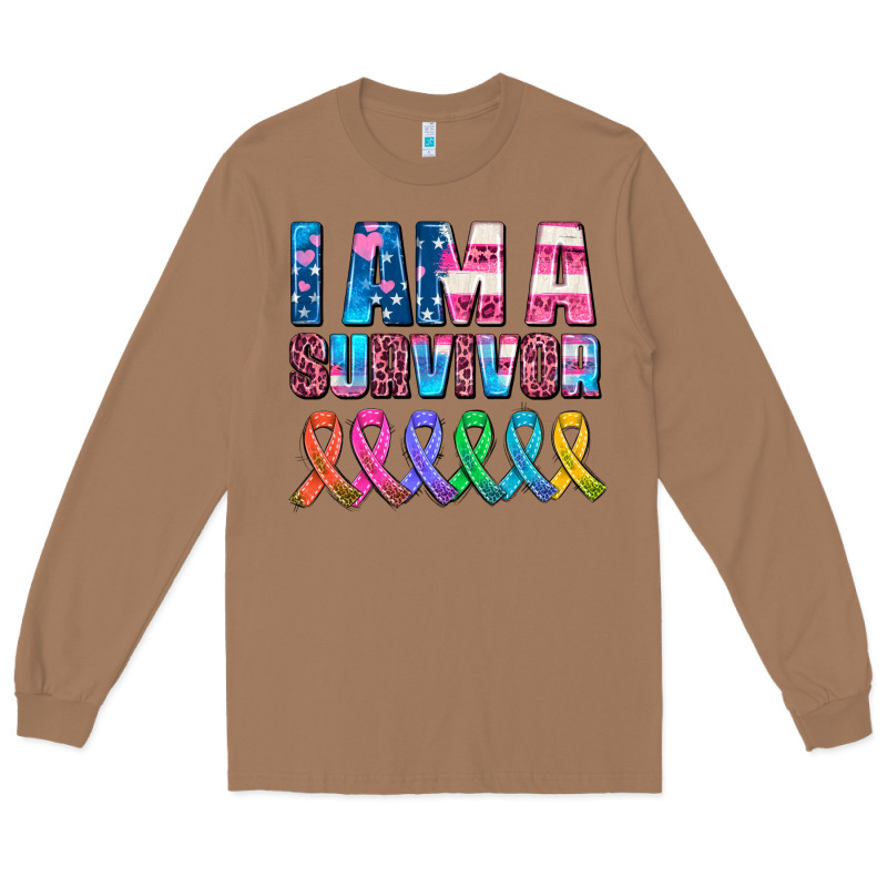 I Am A Survivor With All Cancer Ribbons Long Sleeve Tee by AdoDesignShop | Teevron