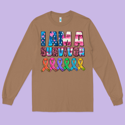 I Am A Survivor With All Cancer Ribbons Long Sleeve Tee Designed By Adodesignshop