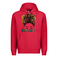 Cardinal mom life messy bun Premium Hoodie - Jasminsmagicworld