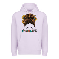 Lilac mom life messy bun Premium Hoodie - Jasminsmagicworld