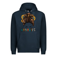 Navy mom life messy bun Premium Hoodie - Jasminsmagicworld