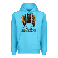 Ocean Blue mom life messy bun Premium Hoodie - Jasminsmagicworld