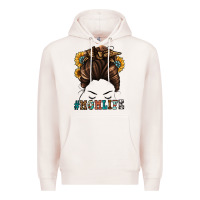 Pale Pink mom life messy bun Premium Hoodie - Jasminsmagicworld
