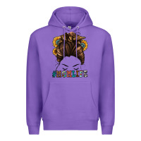 Purple mom life messy bun Premium Hoodie - Jasminsmagicworld
