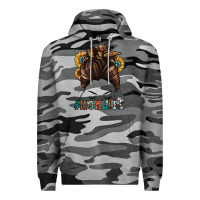 Slate Camo mom life messy bun Premium Hoodie - Jasminsmagicworld