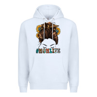 White mom life messy bun Premium Hoodie - Jasminsmagicworld