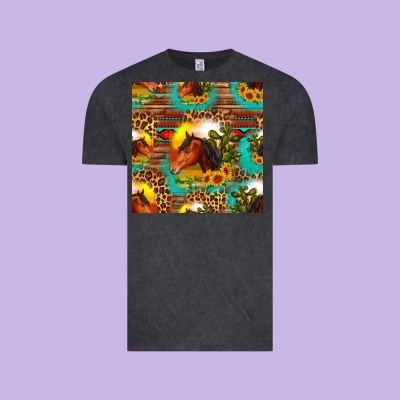 Desert Horse Seamless Patern Vintage Tee Designed By Hra Design Shop