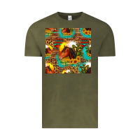 Vintage Olive desert horse seamless patern Vintage Tee - HRA Design Shop