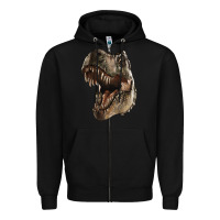 Black Tyrannosaurus T Rex Face Zipper Hoodie - LillyAllenDesigns